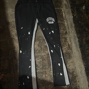 Rockstar Original Black Sweatpants with White Splatter